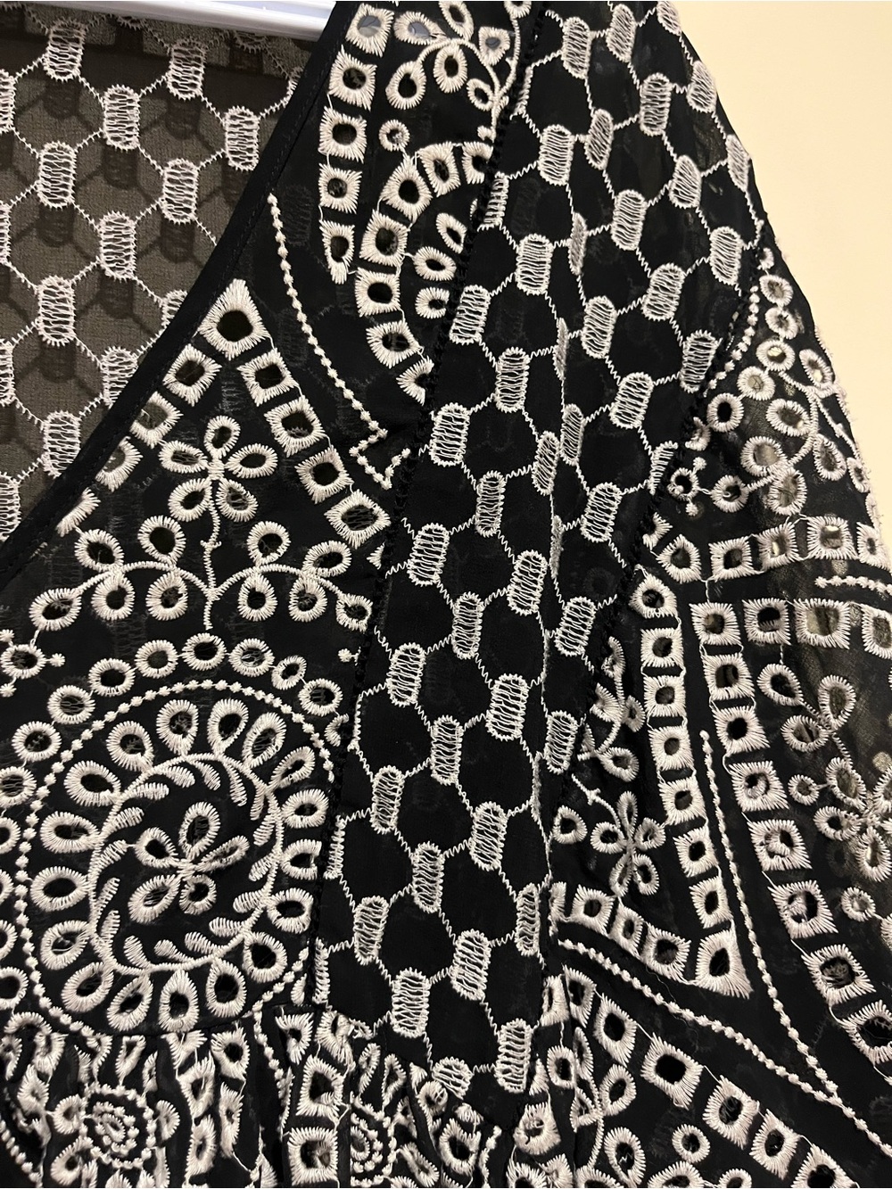 Anthropologie Akemi + Kin Eyelet Embroidered Babydoll Swing Dress Sz 10 - Picture 7 of 12
